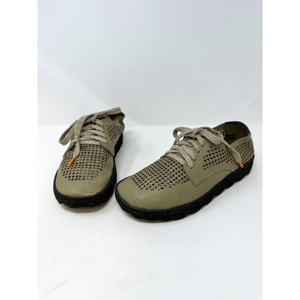 Outer‎ Amici Perforated Leather Tennis Shoe Olive Green 39 - US8